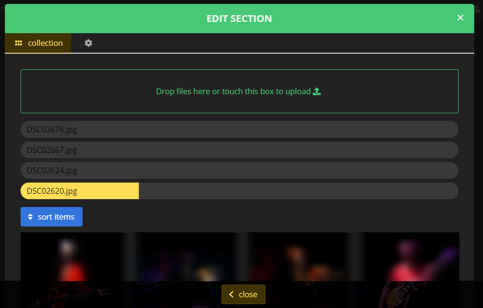Multi-upload for media collection
